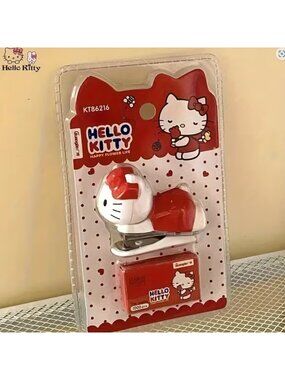 Hello Kitty Stapler Set with 1000 Staples Cute Kawaii Desk Accessory Office